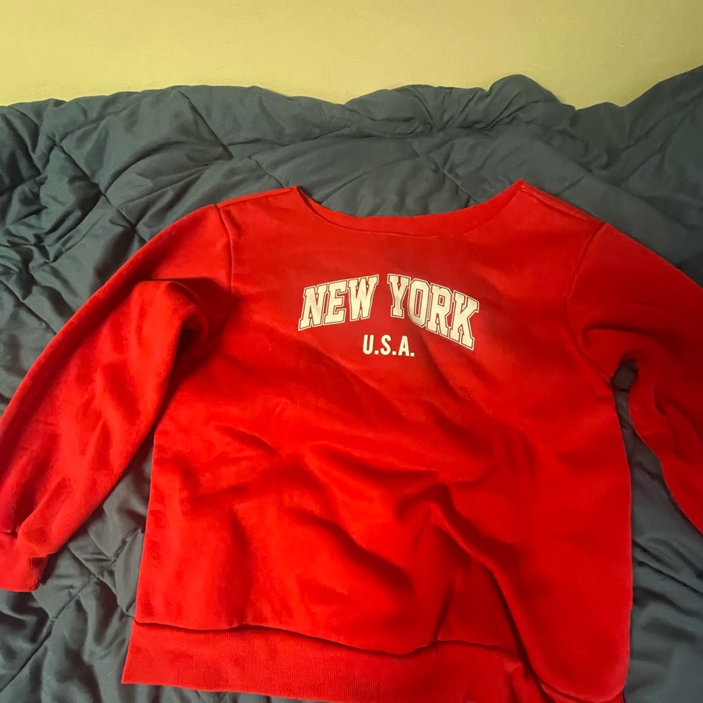 SHEIN Red Off-the-Shoulder Sweater